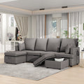 Modern U Shape Modular Sofa, 6 Seat Chenile Sectional Couch Set With 2 Pilows Lncluded, Freely Combinableindoor Funiture For Living Room,Apartment, Office, 3 Colors Dark Grey Chenille Metal Primary Living Space Medium Soft Loose Back Modern Poplar Foam
