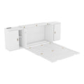 Full Size Murphy Bed With Shelves, Cabinets And Usb Ports,White White Mdf Lvl