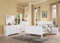 White Queen Bed Box Spring Required Queen White Wood White Traditional Sleigh Wood