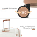 Luggage Sets 4 Piece, Abs Durable Suitcase With Travel Bag, Abs Hard Shell Luggage With Spinner Wheels, Ivory And Golden Ivory Gold Abs