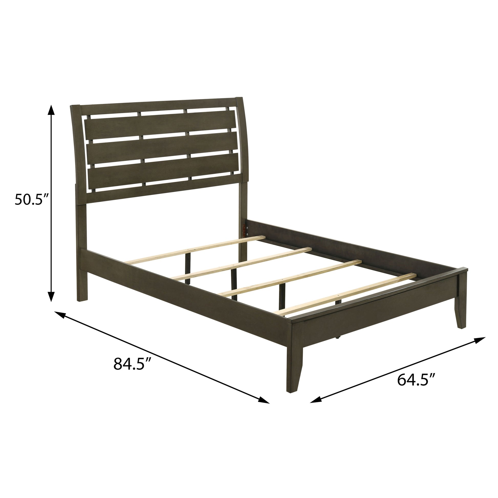 Grey Queen Sleigh Bed Box Spring Required Queen Grey Wood Gray Contemporary Panel Wood