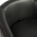 Upholstered Swivel Barrel Armchair With Storage Modern Living Room Side Chair For Bedroom Office Reading Spaces Pu Black Black Foam Upholstered