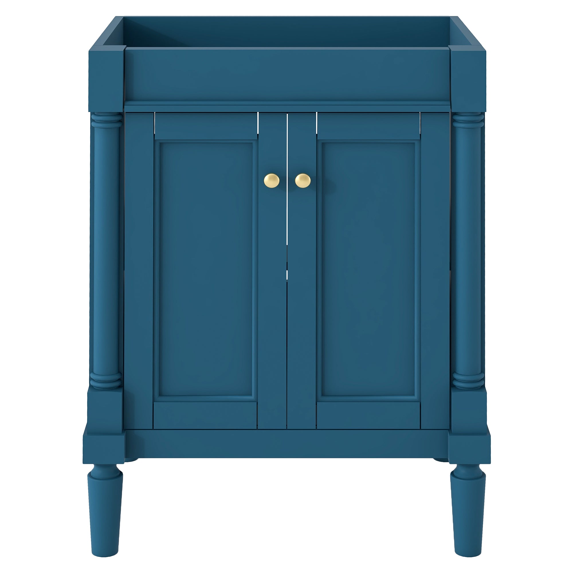 24'' Bathroom Vanity Without Sink, 2 Tier Modern Bathroom Storage Cabinet, Single Sink Bathroom Vanity, Large Storage Shelves Not Include Basin Sink Blue 2 1 Adjustable Hinges Bathroom Freestanding Modern Solid Wood Mdf Painted