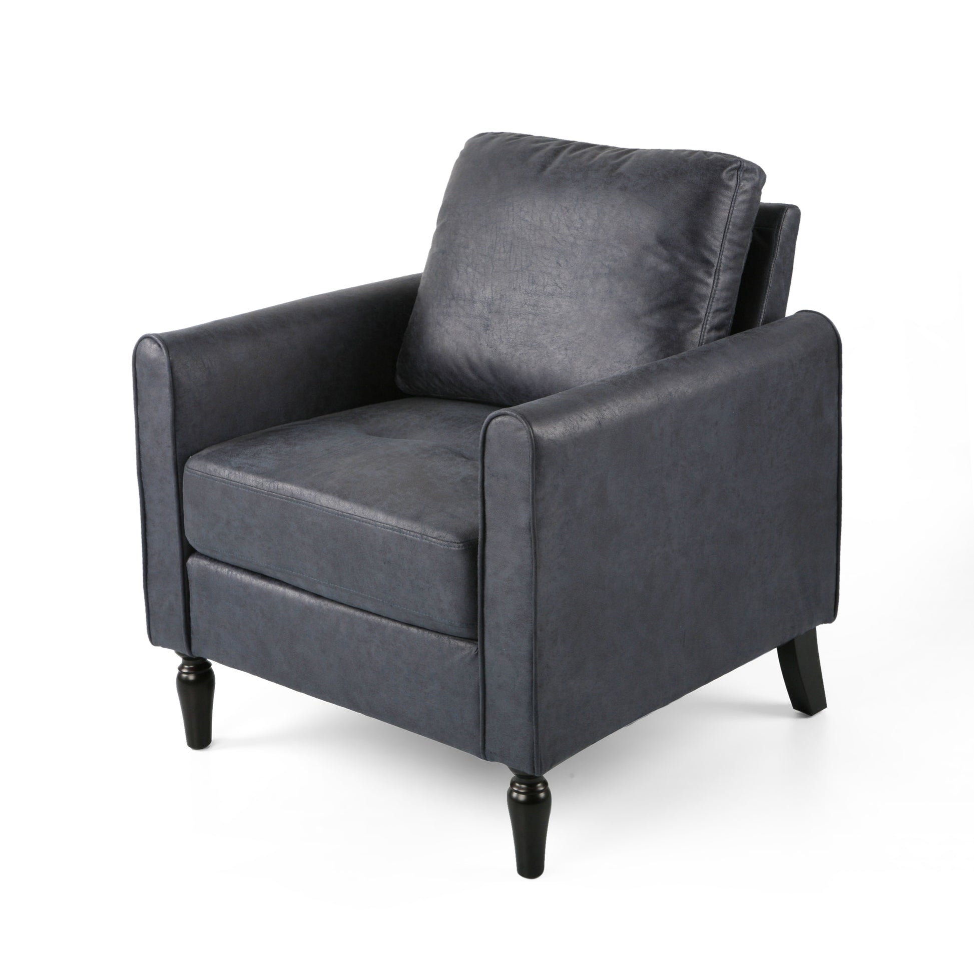 Chair Navy Blue Microfiber 1 Seat