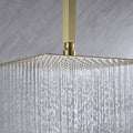 16 Inch Square Rain Shower Head Brushed Gold 304 Stainless Steel Showerhead Brushed Gold Stainless Steel