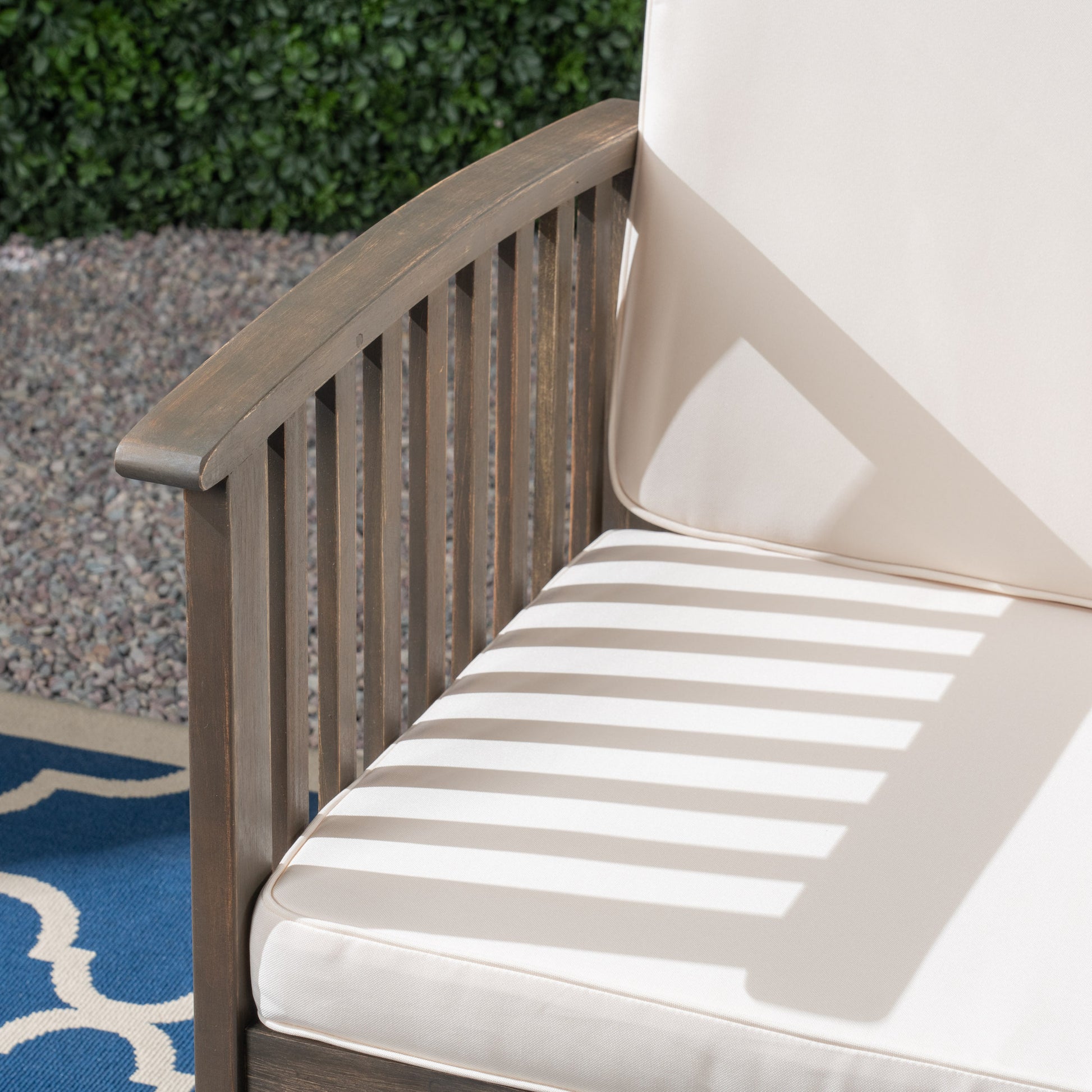 Casa Acaciaseat Grey Cream Wood Waterproof Fabric