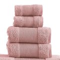 Lyra 18 Piece Ultra Soft Towel Set, Absorbent Textured Cotton Yarn, Pink Pink Cotton