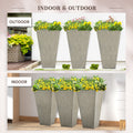 Outsunny Set Of 3 Tall Planters With Drainage Hole, 28