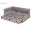 Twin Size Daybed With Three Drawers And Three Storage Compartments, Gray Twin Gray Mdf