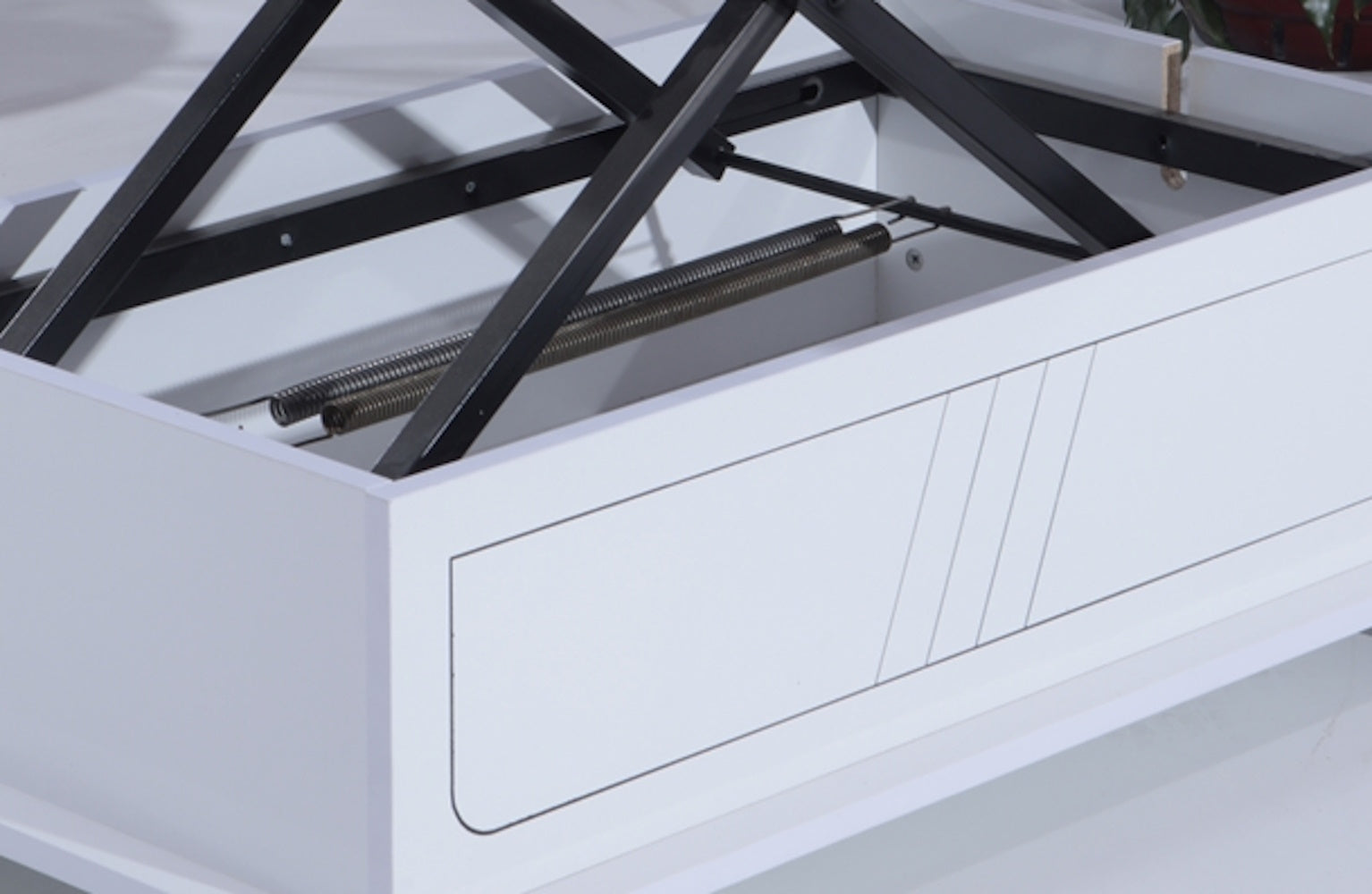 Rio Smart Coffee Table For Living Room, Adjustable Height Coffee Table, 1003 White White White Height Adjustable & Standing Desks Primary Living Space Contemporary Manual Rectangular Open Storage Coffee & End Tables Rectangular Wood Hairpin