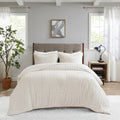 Fur Down Alternative Comforter Mini Set Queen Ivory Faux Fur