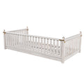 Patio Minimalist Twin Size Garden Swing Bed Wood Porch Swing With Ropes For Backyard, Safe Sloped Design, White White Weather Resistant Frame Garden & Outdoor Minimalist 2 Person Seating Group