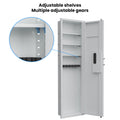 Fingerprint Touch Panel In Wall Safe,Hidden Wall Safe For Rifles And Pistols With Adjustable Shelves,Assembled Storege Safe For Firearm And Valuables White Fingerprint White Steel