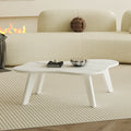Modern Minimalist White Imitation Marble Tabletop Coffee Table. Solid Wood Spray Painted Desk Legs, Cloud Shape To Give You A Experience, Computer Desk. Suitable For Dining And Living Rooms. White Mdf