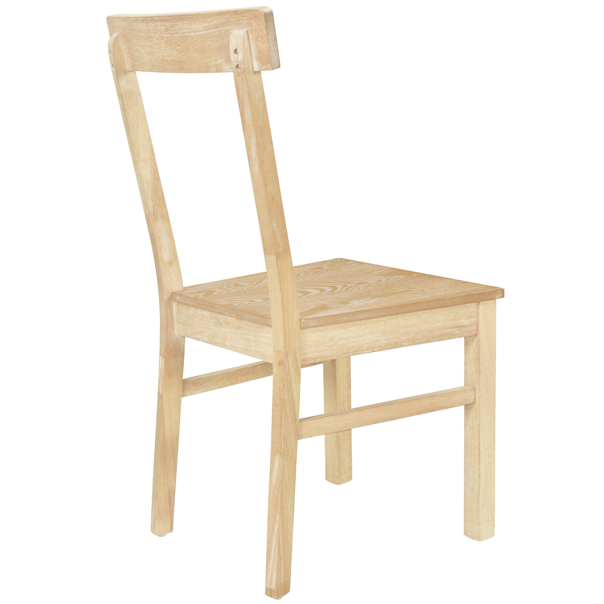 5 Piece Rustic Round Pedestal Extendable Dining Table Set With 15.7" Removable Leaf And Simple Dining Chirs For Small Places, Natural Wood Dining Room Extendable Rubberwood Oval Dining Table With Chair Wood Wood Natural Seats 4 Removable Leaf Farmhouse