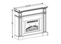 Electric Fireplace With Mantel, Fireplace Mantel, Fireplace Heater Freestanding, Realistic Stacked Stone Surround With Remote Control Timer Led Flame, White, 45.66