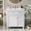30'' Bathroom Vanity With Top Sink, Modern Bathroom Storage Cabinet With 2 Drawers And A Tip Out Drawer, Single Sink Bathroom Vanity Same As Sw000143Aak White Bathroom Modern Solid Wood Mdf Resin