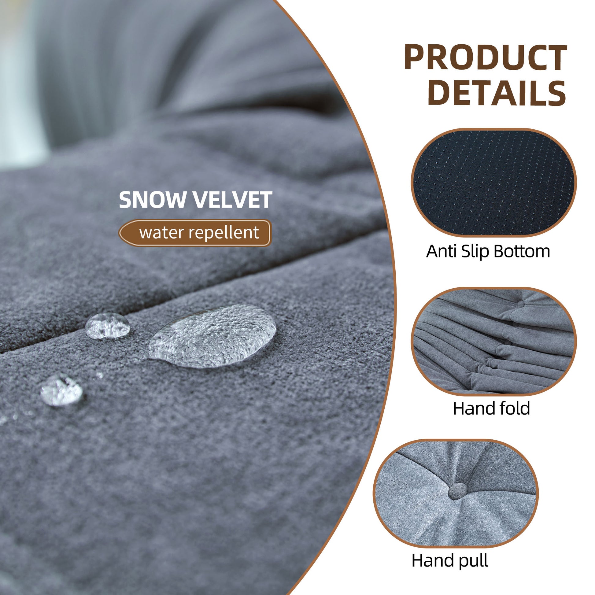 Floor Sofa Bean Bag Chair For Adults Fireside Bean Bag Lounger Memory Foam Chair For Home, Office, Apartment Or Gaming Venue Plain Grey Polyester Primary Living Space Firm Art Deco Armless Foam Polyester Blend