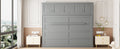Queen Size Murphy Bed Wall Bed With Top Cabinets,Gray Queen Gray Plywood