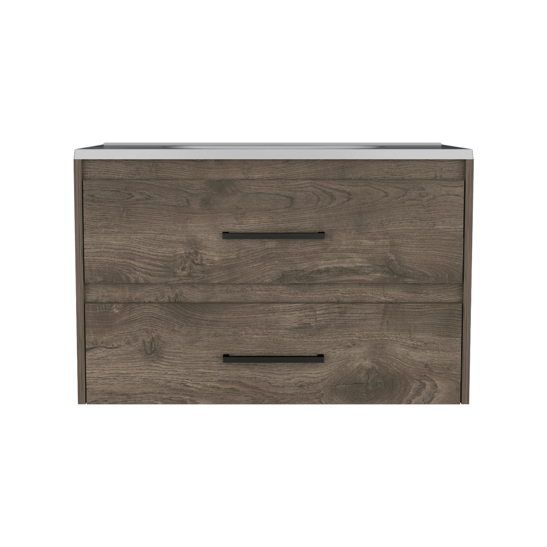 Praga Floating Vanity Sink With 2 Drawers Dark Brown White Dark Brown Bathroom Modern Particle Board