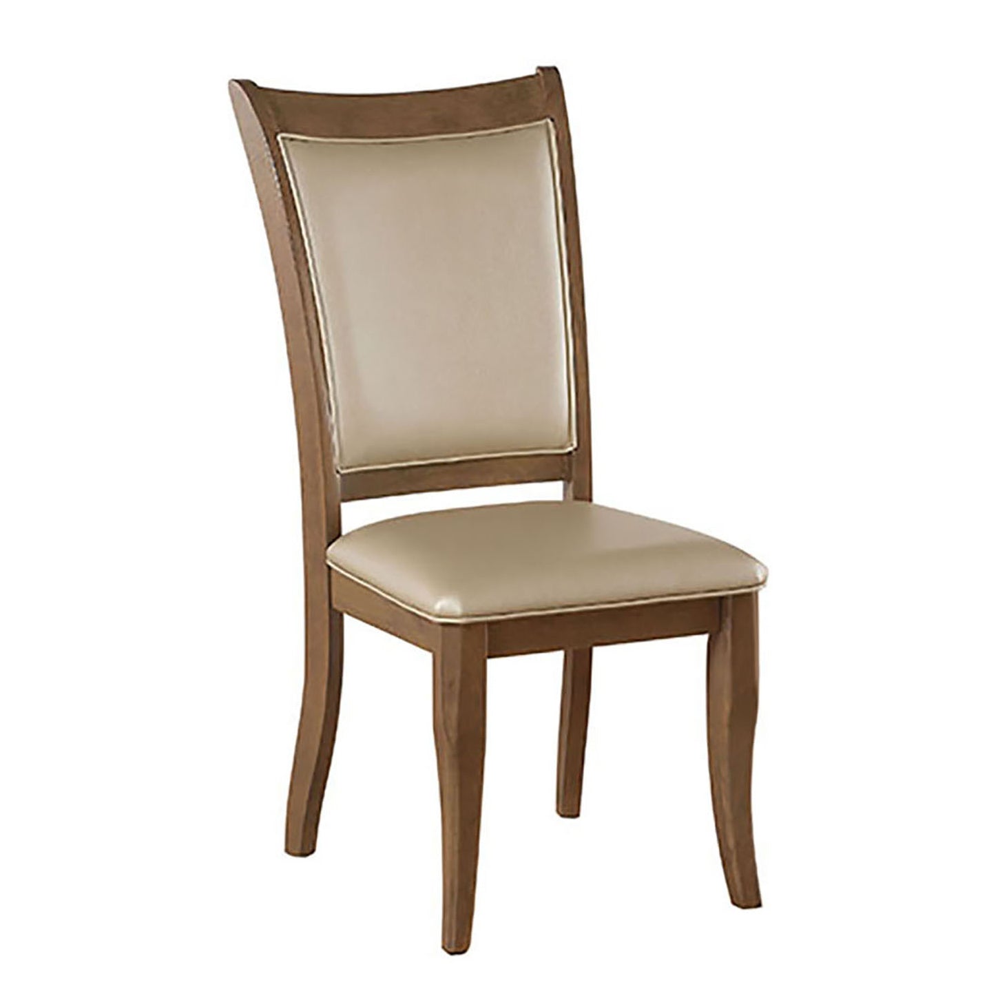 Beige And Grey Oak Side Chair With Tapered Leg Set Of 2 Solid Beige Brown Gray Dining Room Foam Modern Side Chair Acacia Solid Back Set Of 2 Faux Leather