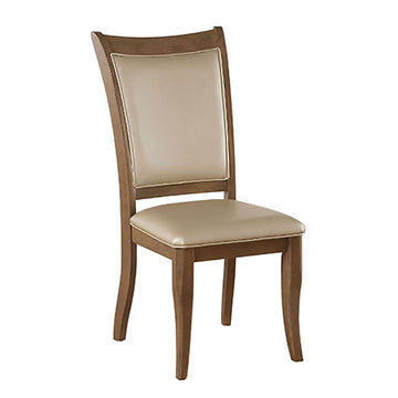 Beige And Grey Oak Side Chair With Tapered Leg Set Of 2 Solid Beige Brown Gray Dining Room Foam Modern Side Chair Acacia Solid Back Set Of 2 Faux Leather