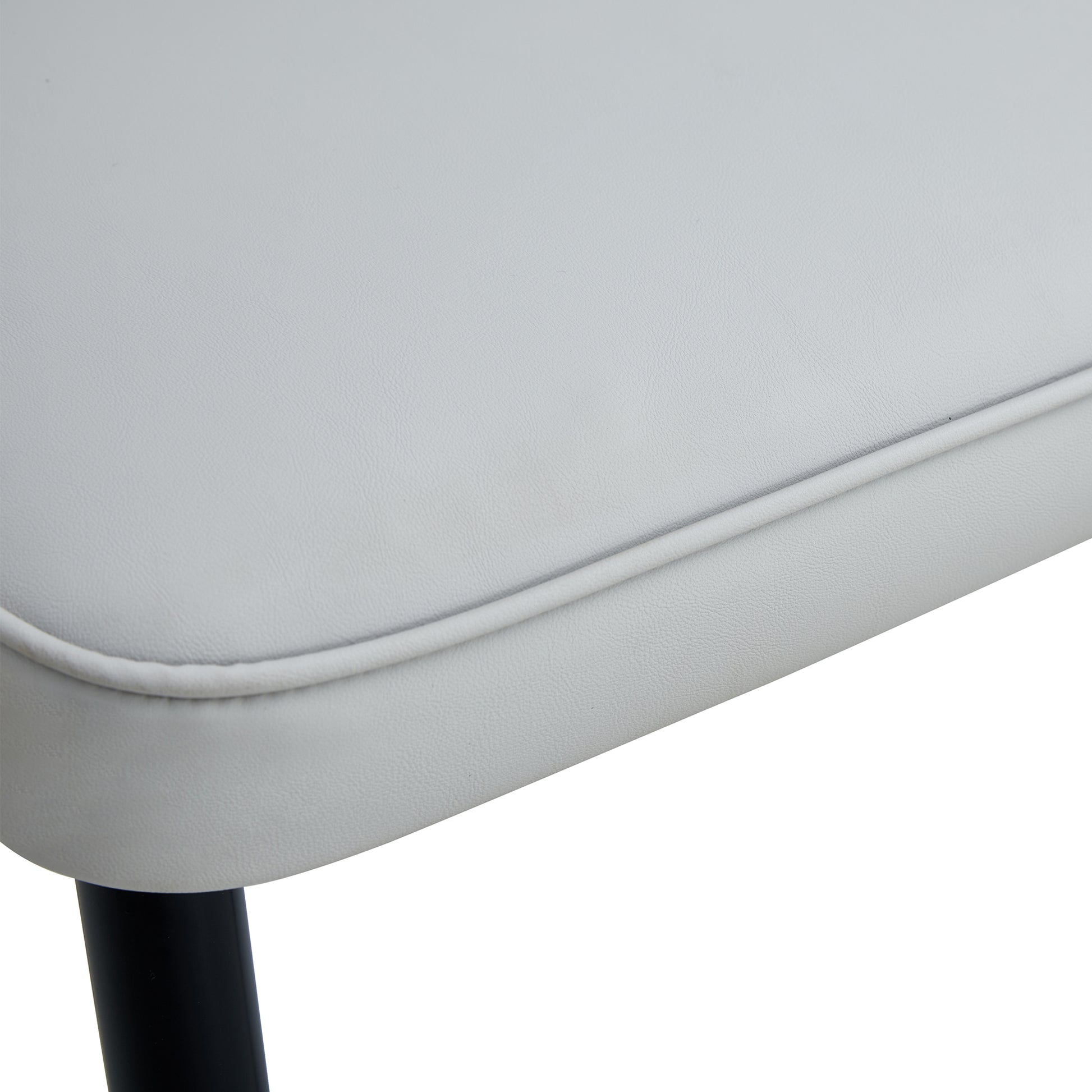 Table And Chair Set.Modern Rectangular Dining Table With Black Textured Stickers Glass Tabletop And Gold Plated Metal Legs.Paried With 4 Comfortable Chairs With Pu Seats And Black Metal Legs. Black Gold,Light Gray Seats 4 Glass Metal