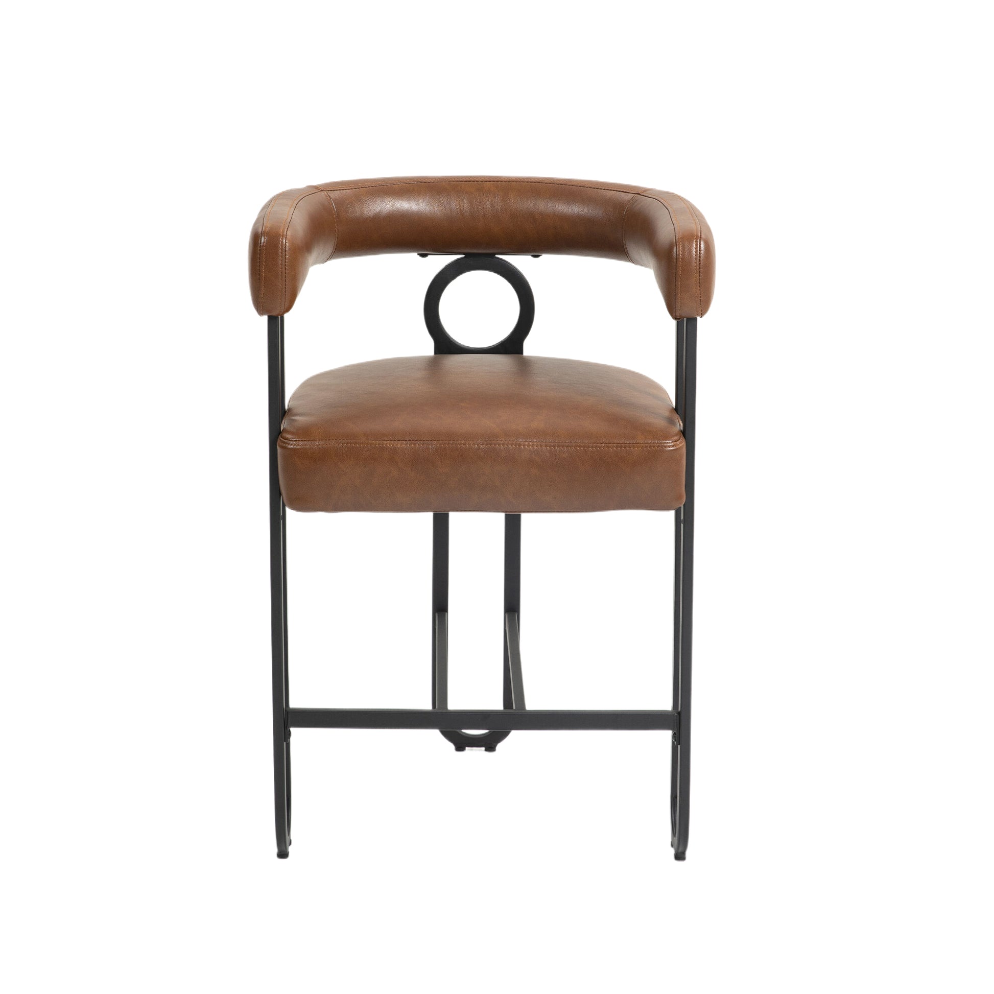 Coolmore Bar Stools Set Of 2, Modern Bar Stool With Back, Black Metal Frames, Upholstered Bar Stools For Kitchen Island, Pub, Club Light Brown Pu Light Brown Dining Room Foam Pu Leather