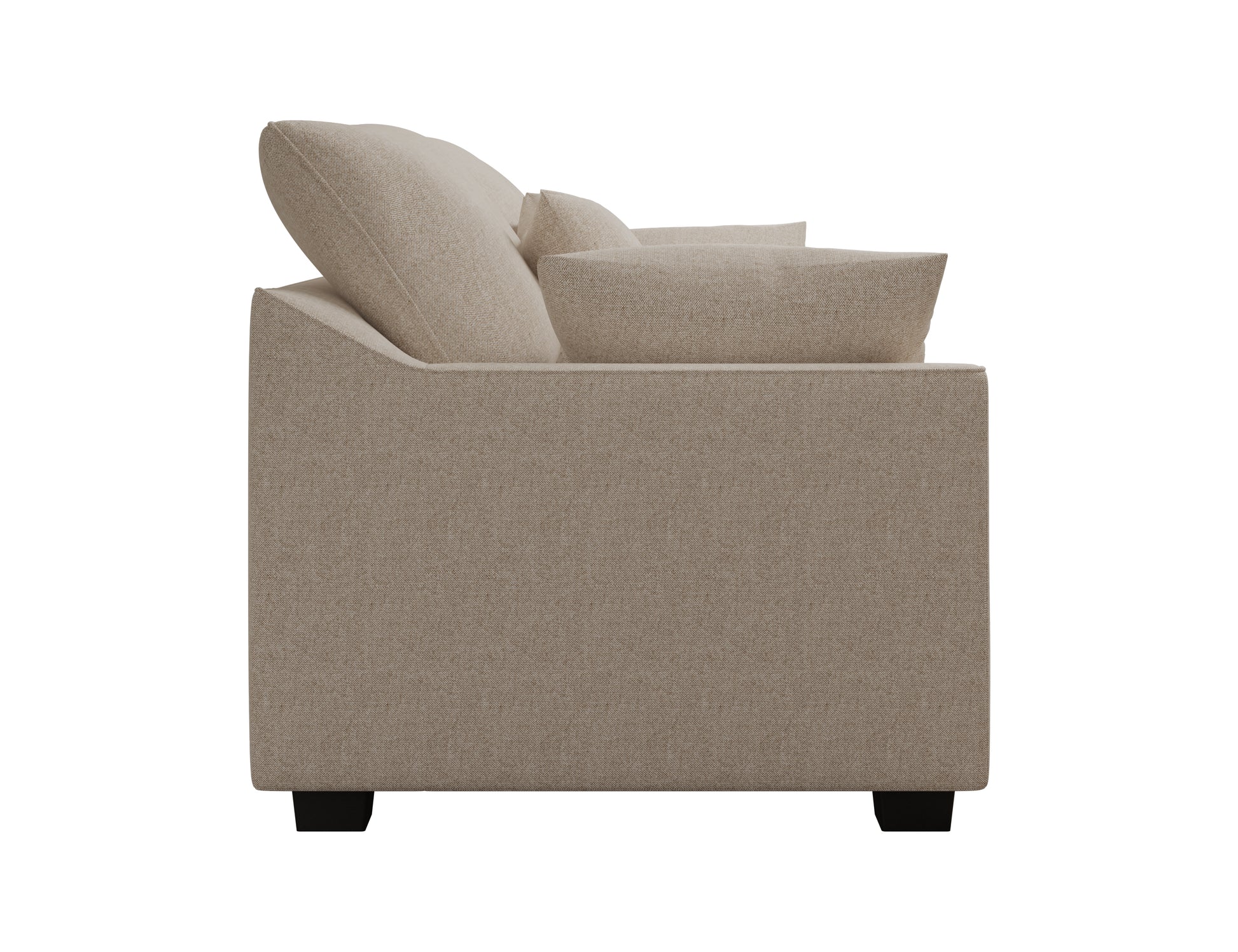 78.7" Sofa Couch 3 Seater Sofa With Pillows Polyester Upholstery Duck Down Filled Cushion Sofa For Living Room Apartment,Beige Beige Polyester Wood Primary Living Space Soft Cushion Back Foam Polyester 3 Seat