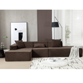 Modular Combination Living Room Sofa Set, Modern Minimalist Sofa, Free Installation Sofa, L Shaped, Italian Minimalist Tofu Block Sofa, Left Hand Facing,Terrycloth Fabric,Dark Brown Dark Brown Polyester Primary Living Space Soft Modern Polyester 3 Seat