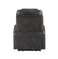 Gunmetal 2 Cup Holder Power Lift Recliner Grey Faux Leather Power Remote Metal Primary Living Space Tight Back Push Button Pillow Top Arms Faux Leather