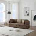 Oversized Modular Sectional Convertible Fabric Sofa Set,Extra Large Sectional Storage Seat Couch For Living Room, 3 Seat Modern Modular Sofa Brown Brown Polyester 3 Seat