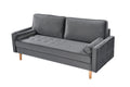 Sofa Simple Small House Double Three Person Straight Row American Retro Green Velvet Furniture Fabric Sofa Small Living Room Bedroom Office Grey Solid Wood 3 Seat