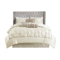 7 Piece Tufted Comforter Set Ivory King King Ivory Polyester
