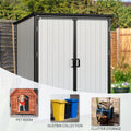 5X3Ft Outdoor Storage Shed Waterproof Resin Cabinet With Lockable Doors For Bikes And Patio Furniture Black Plastic