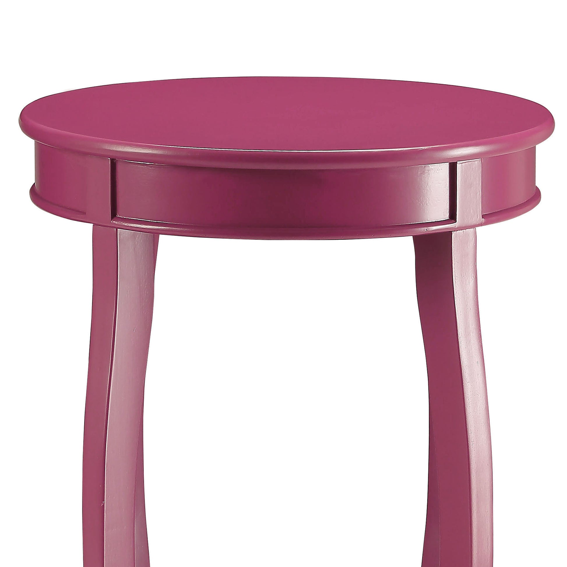 Purple Accent Table With Bottom Shelf Purple Primary Living Space Shelves Round Solid Wood Mdf