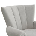 Modern Accent Living Room Chairs,Polyester Armchair Club Chair With Channel Back, Accent Chair For Living Room, Bedroom Reading Room, Soft Fabric, Wooden Leg, Light Grey Grey Primary Living Space Modern Foam Plywood