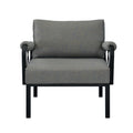 Grey And Black Patio Arm Chair With Loose Back Yes Grey Black Garden & Outdoor Modern Wood Fabric