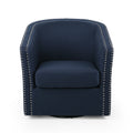 Swivel Chair Blue Fabric
