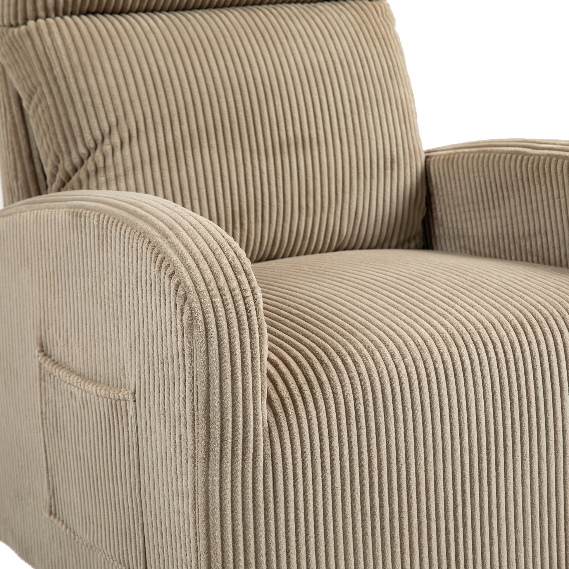 Jiada Upholstered Swivel Glider.Flannel Fabric.Rocking Chair For Nursery In Light Brown.Modern Style One Left Bag Light Brown Primary Living Space Foam Fabric Metal