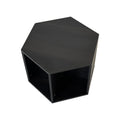 47.24'' Hexagonal Coffee Table Side Table Nightstand Burmese Sumac 2Pcs Black Brown Mdf