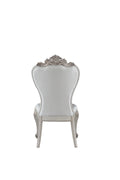 Wooden Side Chairs With Button Tufting, Set Of Two, Cream And White Beige White Wood Fabric