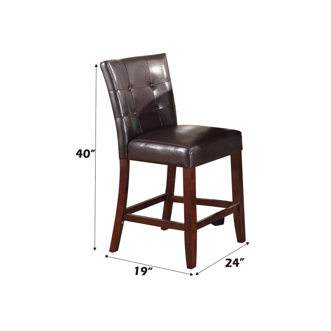 Britney Counter Height Chair Set Of 2 Espresso Pu,Synthetic Wood