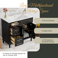 36'' Bathroom Vanity With Top Resin Sink, Freestanding Bathroom Storage Cabinet With 2 Drawers And A Tip Out Drawer, Solid Wood Frame Vanity Set, Height Adjustable Shelf Black Bathroom Solid Wood