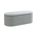 Storage Chenille Ottoman Bench Upholstered Fabric Storage Bench End Of Bed Stool With Safety Hinge For Bedroom, Living Room, Entryway, Closet 40 Inch, Light Grey Light Grey Contemporary Polyurethane