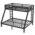 Metal Twin Xl Over Queen Bunk Bed For Teens And Adults,Space Saving Noise Reduced No Box Spring Needed, Old Sku W1307S00019 Twin Xl Black Metal