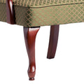 Delaney Green Gooseneck Arm Chair Green Foam Wood Fabric