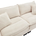 Corduroy Sofa Sleeper Couch Loveseat Sofa With Pillows Comfy Upholstered Deep Seat Sofa For Bedroom,Living Room,Apartment,Office,Dorm Beige Corduroy Beige Foam Upholstered 2 Seat