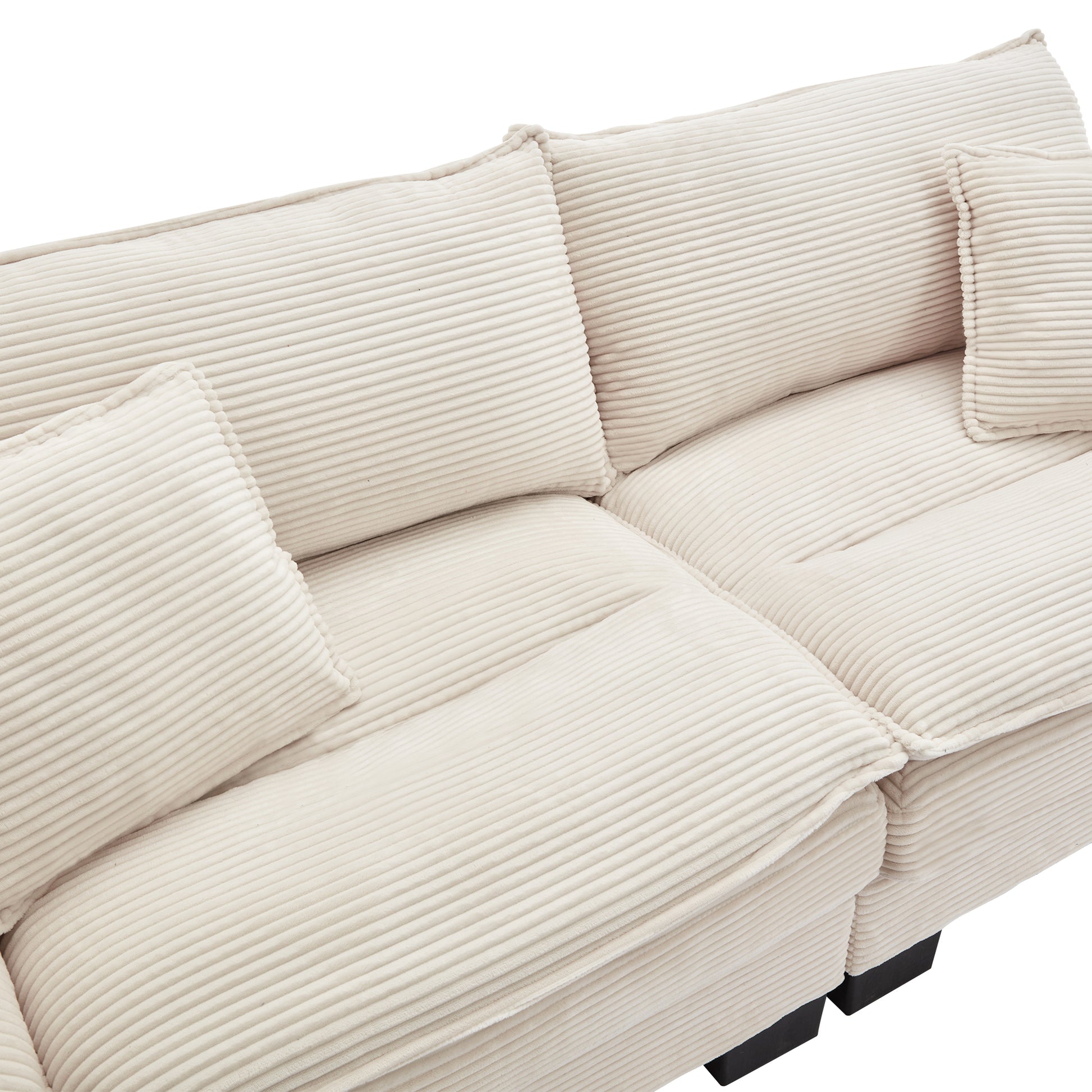Corduroy Sofa Sleeper Couch Loveseat Sofa With Pillows Comfy Upholstered Deep Seat Sofa For Bedroom,Living Room,Apartment,Office,Dorm Beige Corduroy Beige Foam Upholstered 2 Seat
