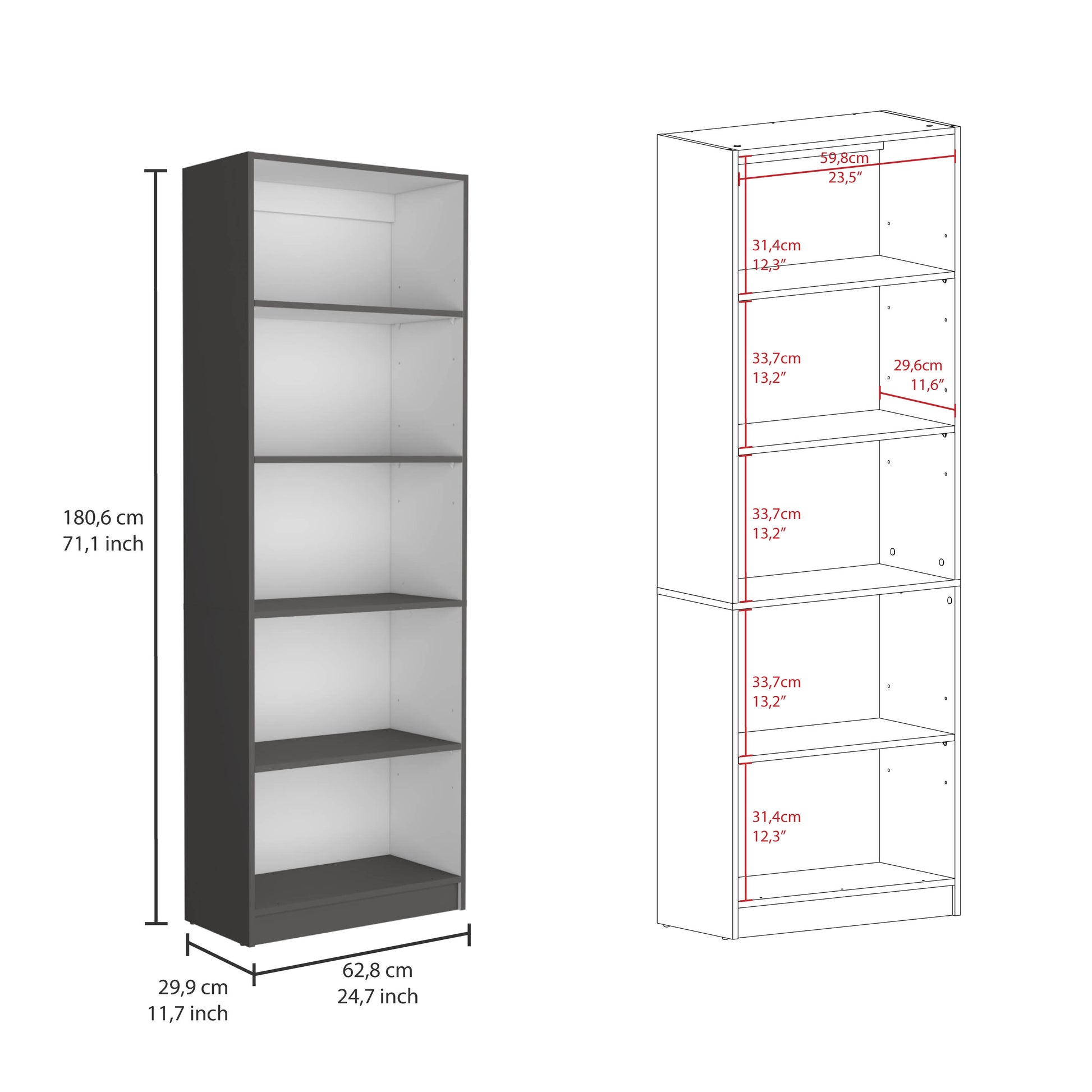 Aynor 3 Piece Home Bookcase Set, 74" Wide With 12 Shelves And 2 Door Cabinetliving Room Set Matt Gray White Multicolor Office Modern Particle Board